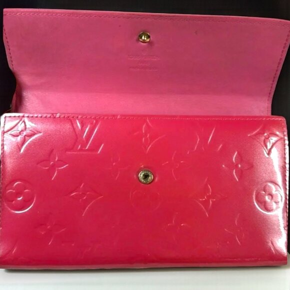 Louis Vuitton Vernis Leather Portefeuille Long Wallet "Rose Pop Pink" with COA - Picture 13 of 15